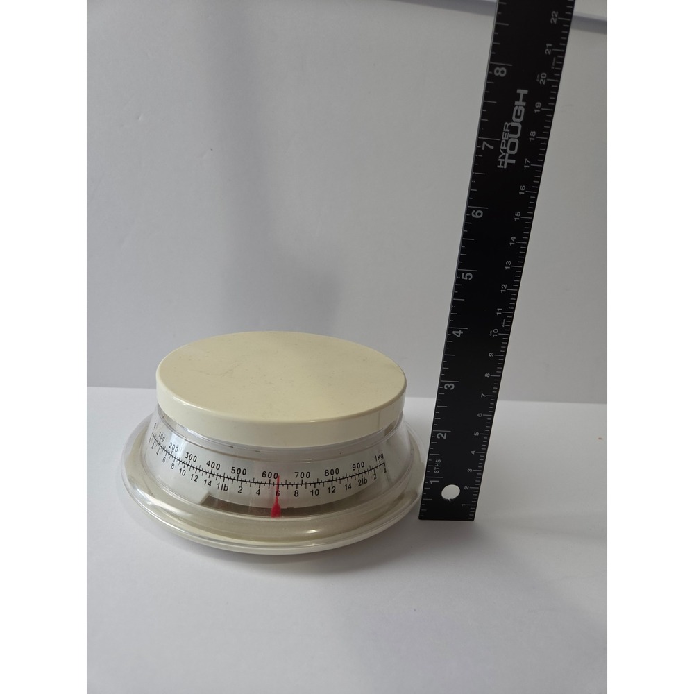 Vintage Analog Kitchen Scale Cream Round Mechanical Food Scale 1kg 2lb 4oz